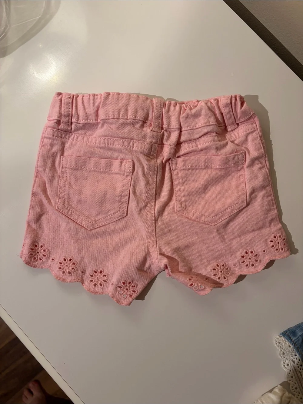 OshKosh Toddler Girls White, Pink, Jean Shorts 24 months